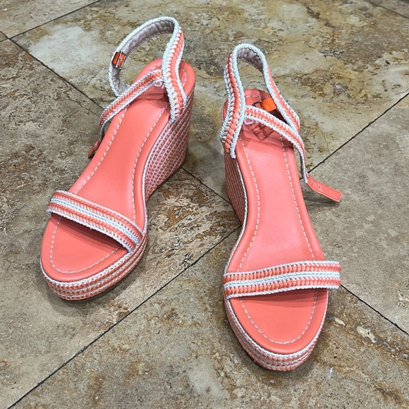 BP coral and tan wedges size 8 - Picture 1 of 5